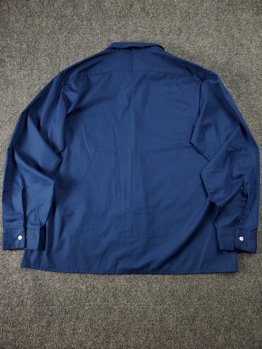 Vintage 60s Van Heusen Loop Collar Shirt Century VanoPress Large Rockabilly Blue - Picture 3 of 9